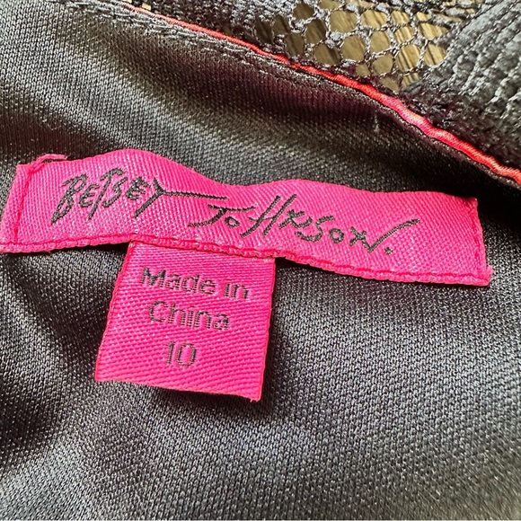 Betsey Johnson 10 Dress Floral Polka Dot Retro Rose Fit & Flare Mini Mesh Lace - Picture 6 of 11